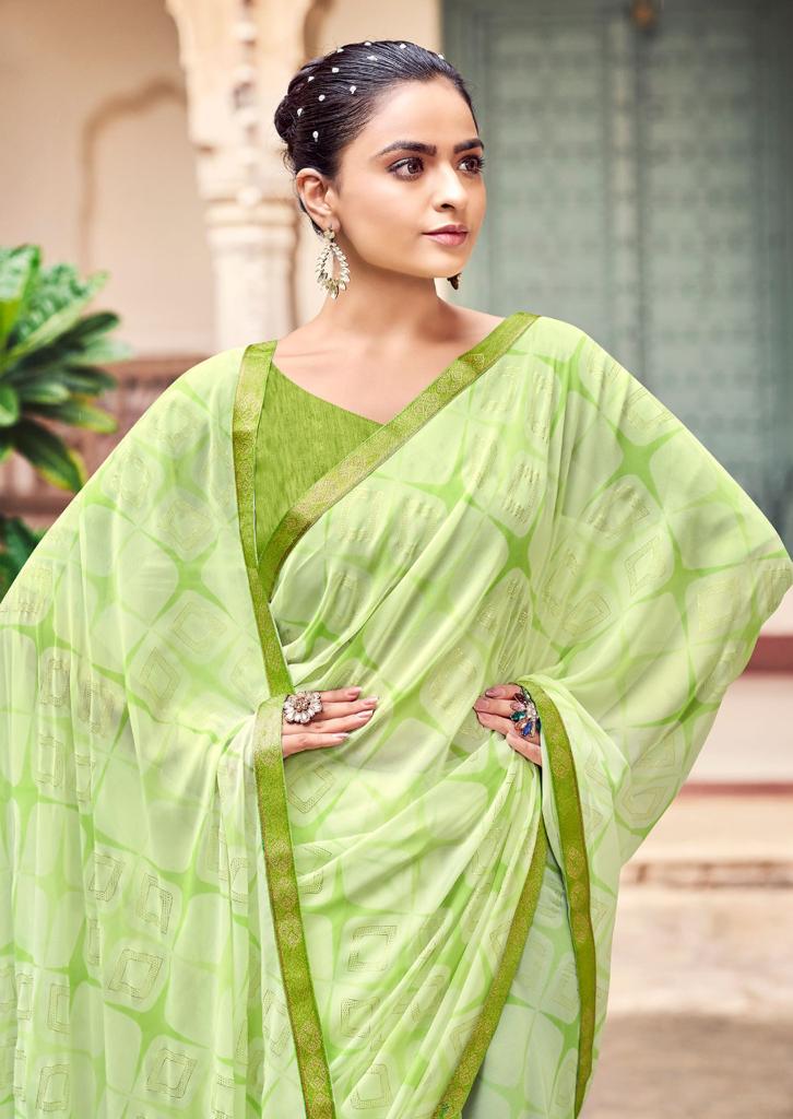 Kashvi Bansi Printed Georgette Fancy Ethnic Wear Saree Collection